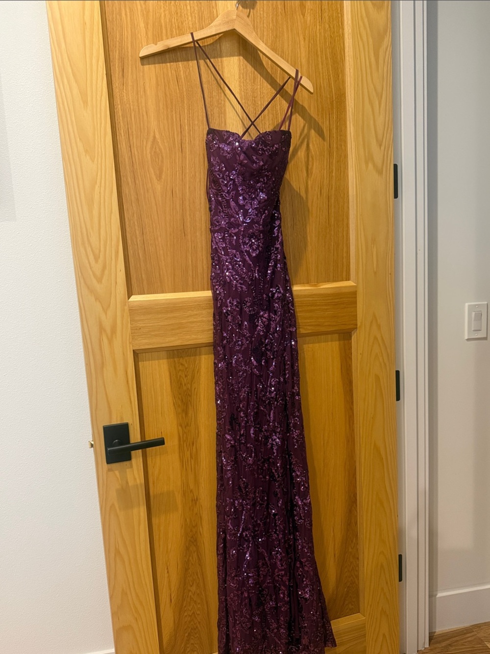 Windsor Purple Sequin Strappy Maxi Gown